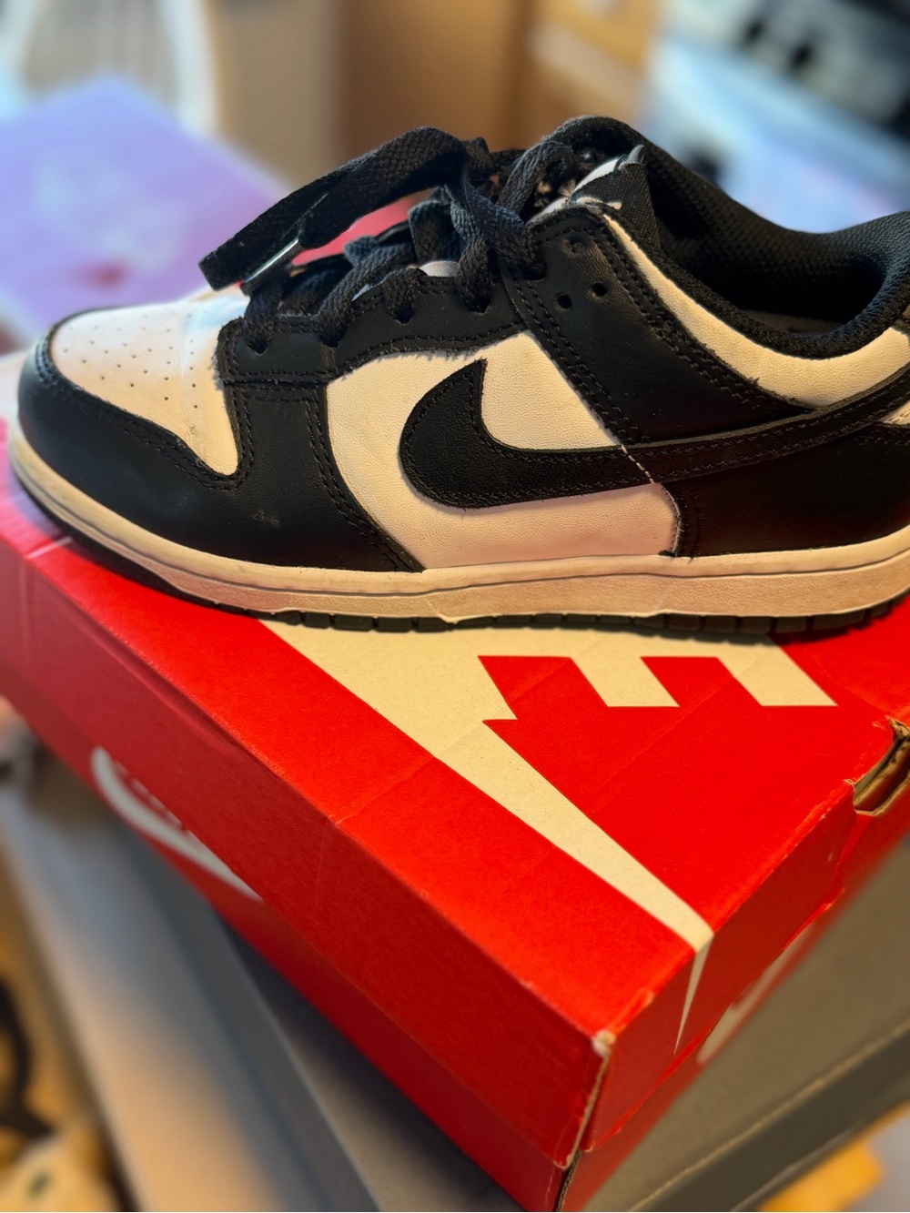 Nike Kids Black and White Low-Top Swoosh Sneakers
